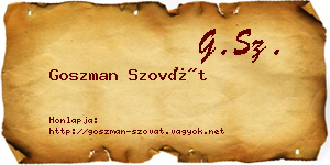 Goszman Szovát névjegykártya